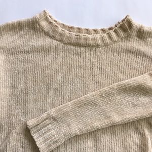 Cozy cream knit sweater from aerie